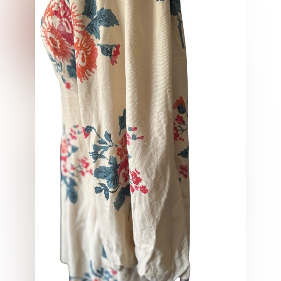 FREE PEOPLE | Francesca Mini Dress Ivory Floral Long Sleeve V-Neck Size XSmall - Picture 8 of 12